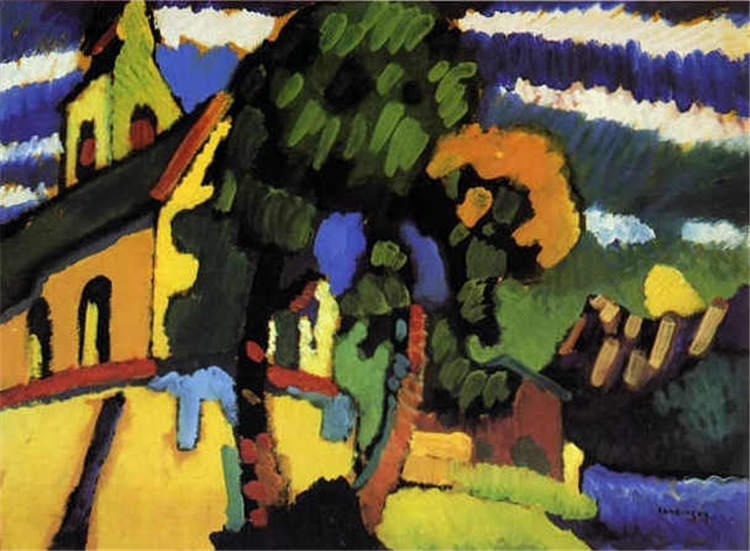 Riegsee. The Village Church Wassily Kandinsky Abstract Painting